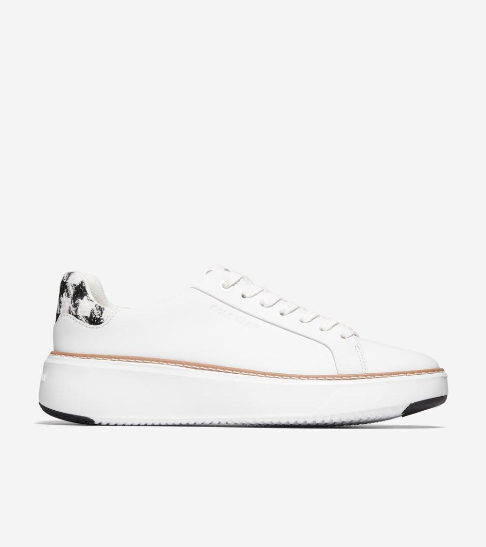 Cole Haan Women's GrandPro Topspin Sneaker - Optic White-Metallic Houndstooth | Canada Outlet