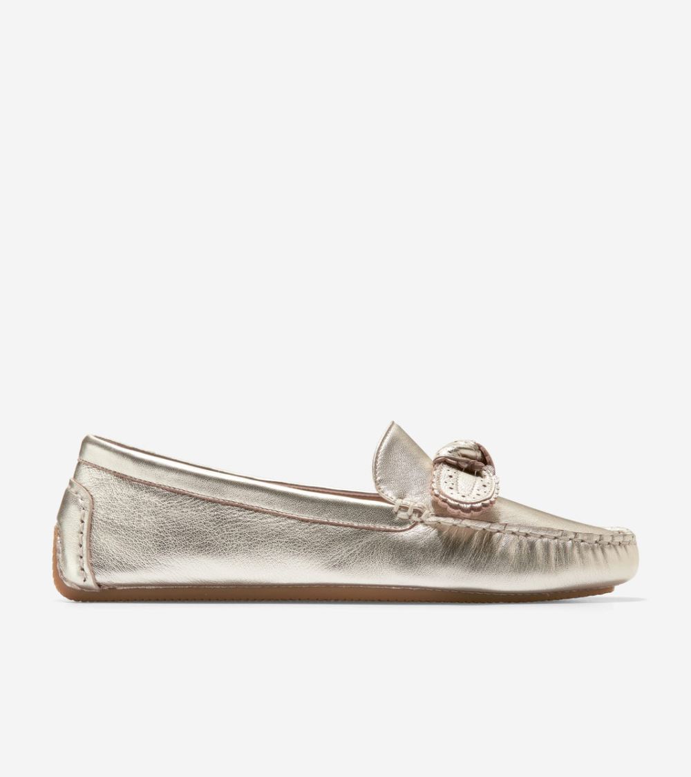 Cole Haan Women's Bellport Bow Drivers - Soft Gold | Canada Outlet