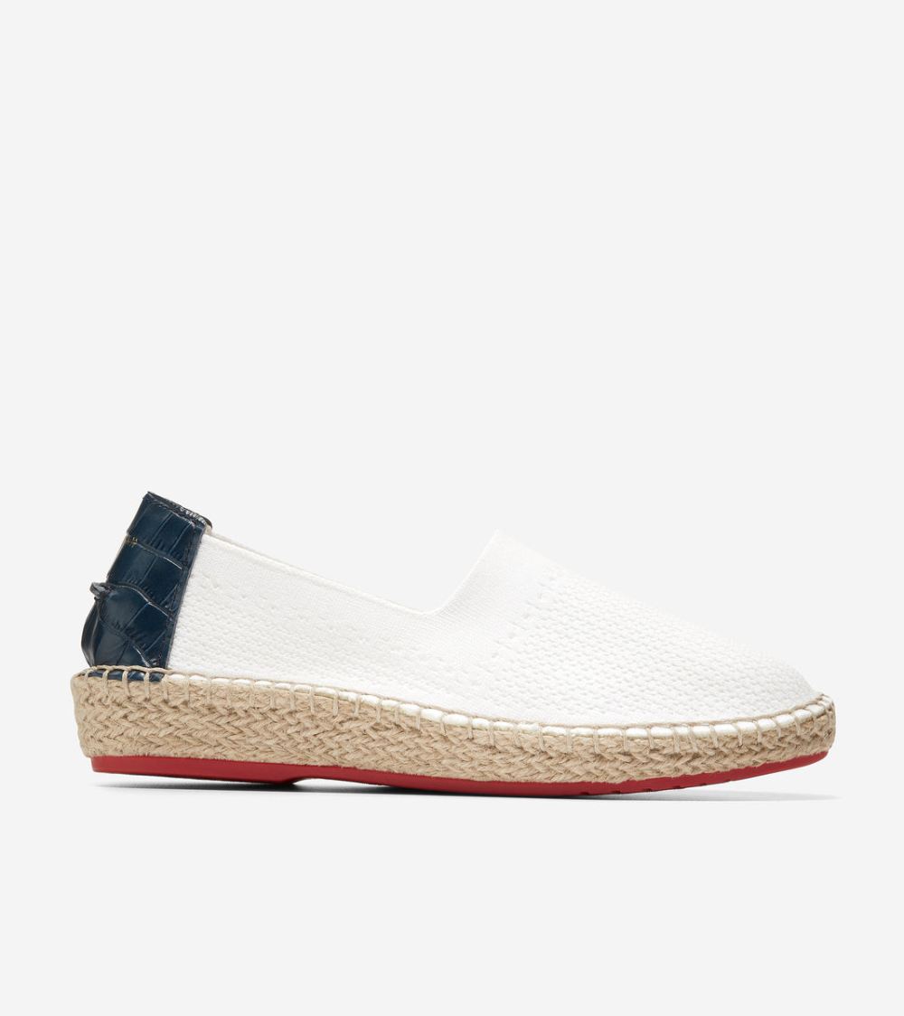 Cole Haan Women's Cloudfeel Espadrille - Optic White Stitchlite-Moonlit Ocean | Canada Outlet