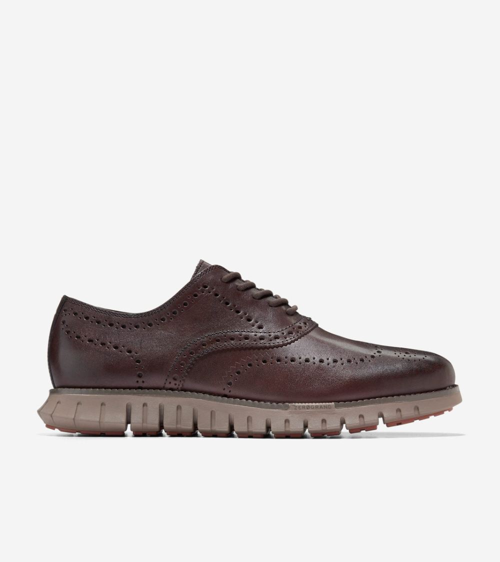 Cole Haan Men's ZEROGRAND Remastered Wingtip Oxfords - Dark Chocolate Brown-Irish Coffee | Canada Outlet