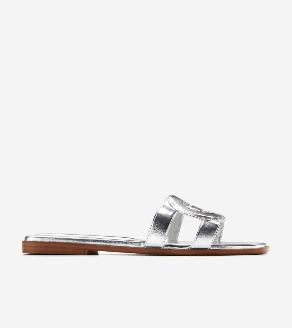Cole Haan Women's Chrisee Slide Sandals - Silver | Canada Outlet