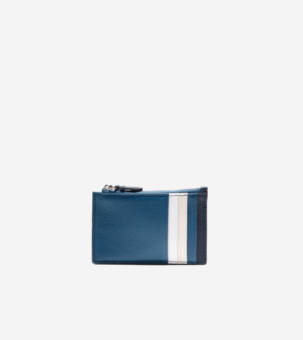 Cole Haan Card Case with Zip - Ensign Blue-Navy Blazer-Ivory | Canada Outlet