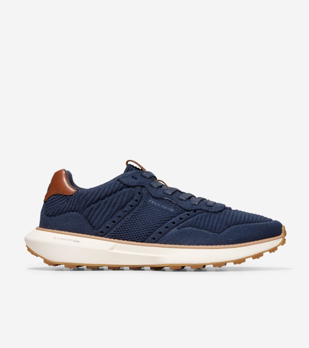 Cole Haan Men's GrandPro Ashland Stitchlite Sneakers - Navy Blazer Blue Stitchlite British Tan-Ivory | Canada Outlet