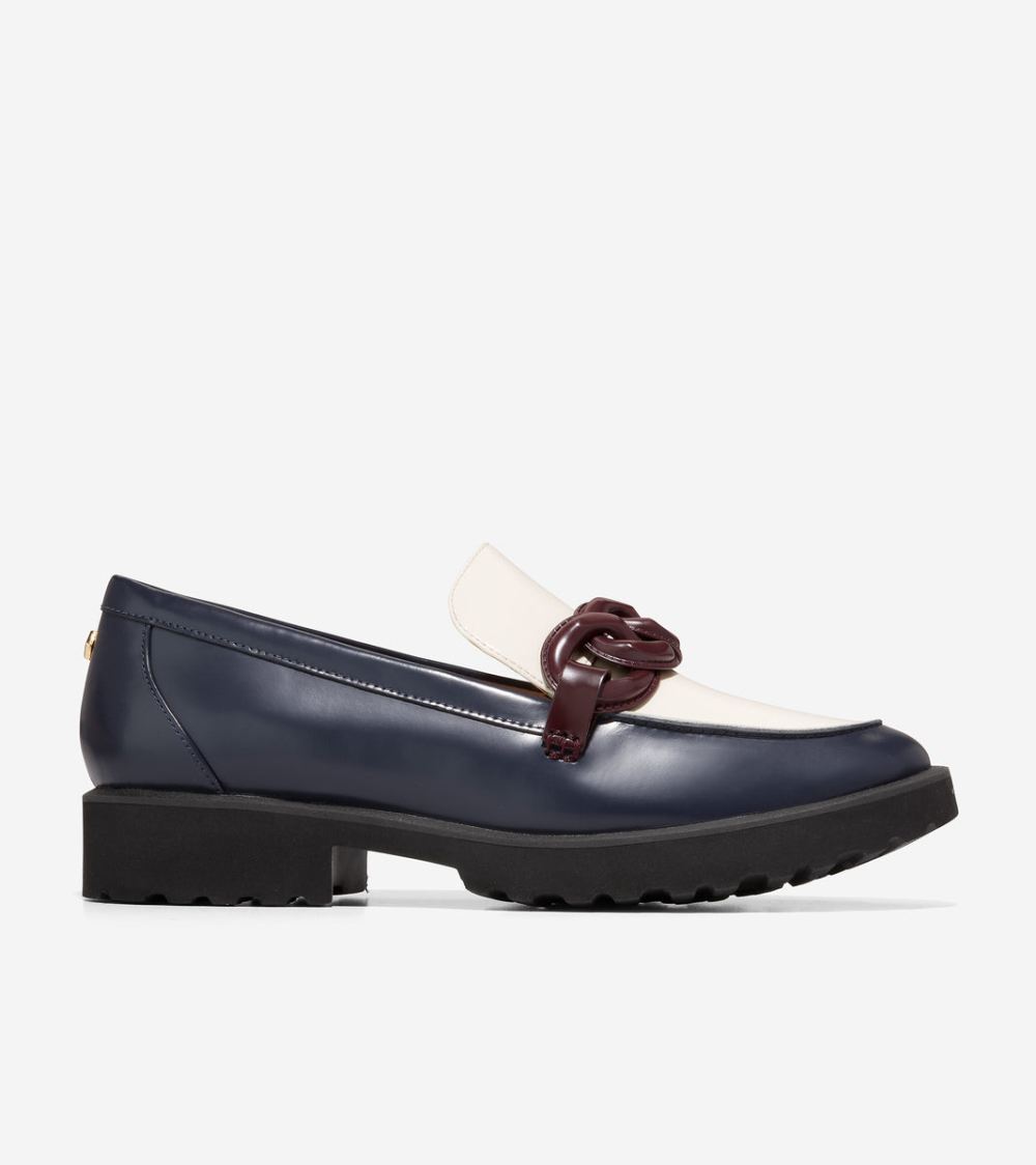 Cole Haan Women's Geneva Chain Loafer - Navy Blazer-Ivory-Cordovan | Canada Outlet