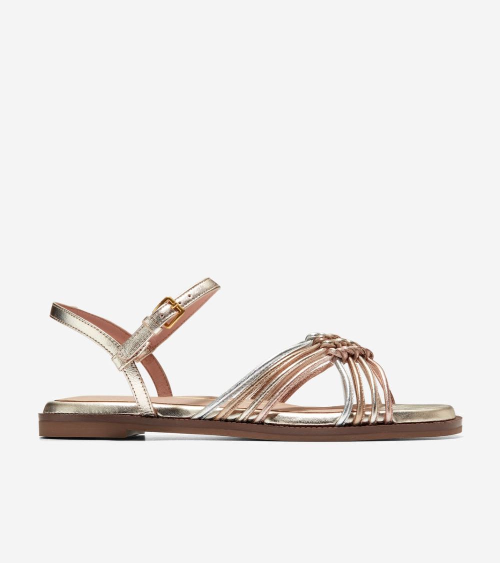 Cole Haan Women's Jitney Knot Sandals - Soft Gold-Silver-Rose Gold | Canada Outlet