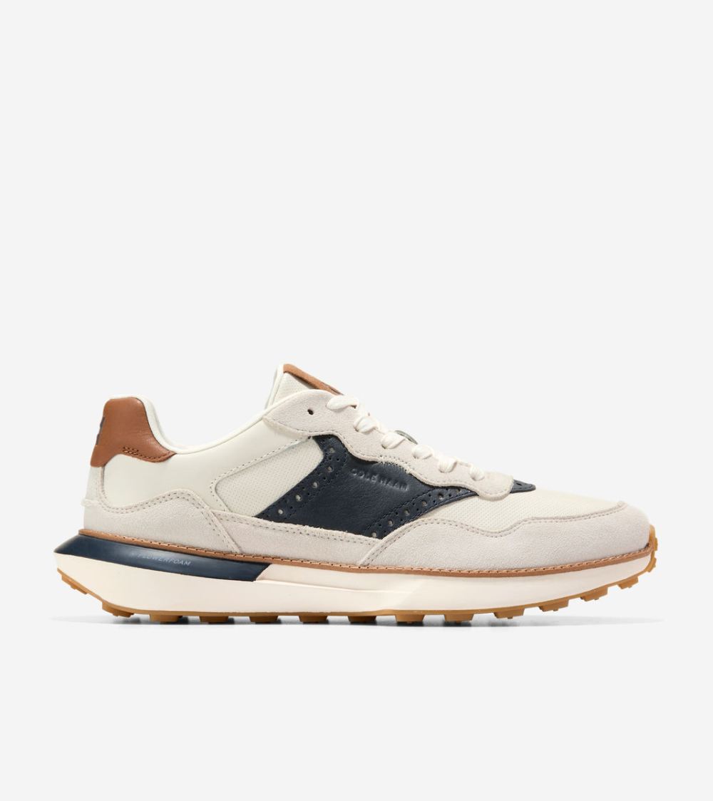 Cole Haan Men's GrandPro Ashland Sneakers - Ivory-British Tan-Navy Blazer | Canada Outlet