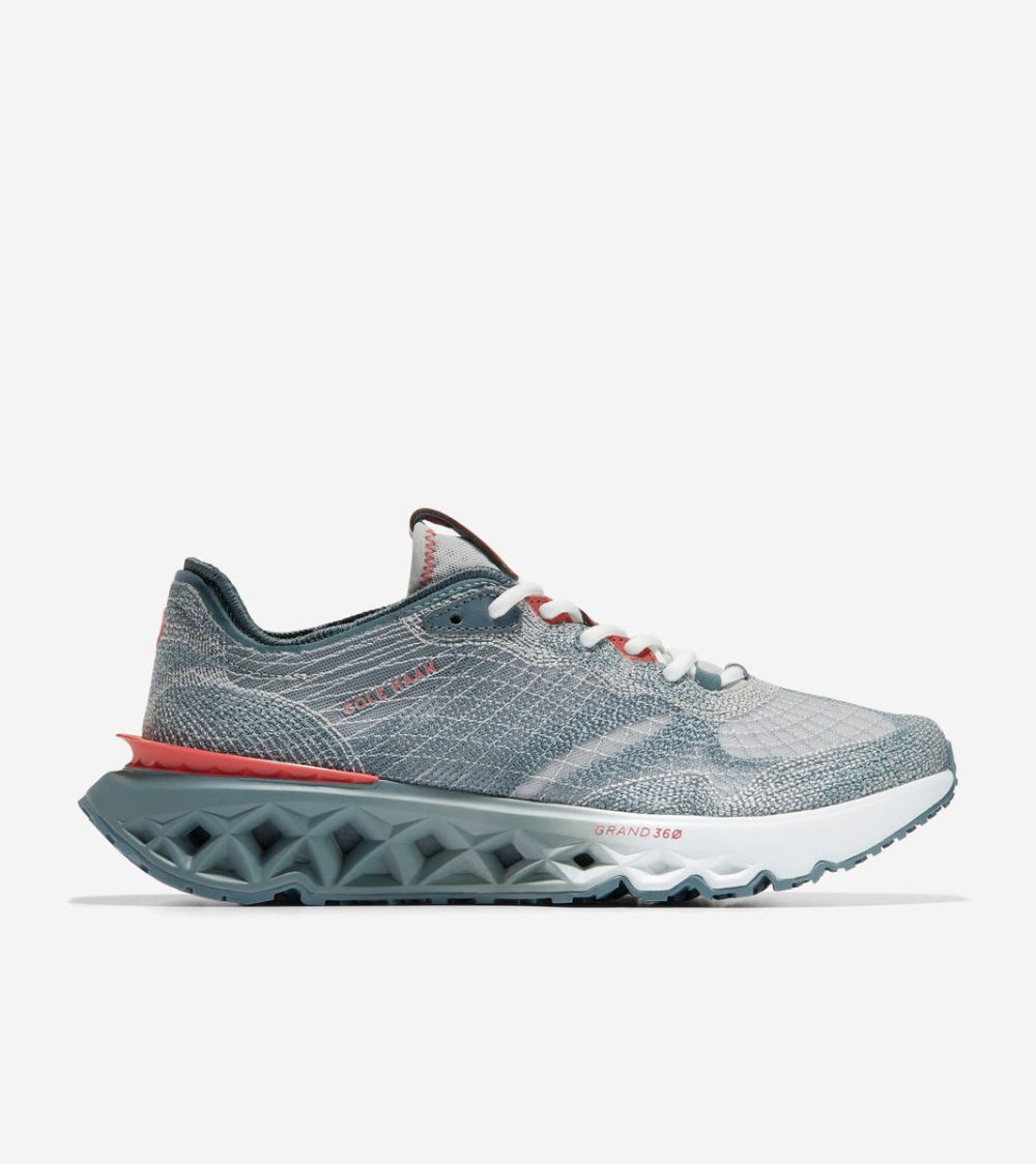 Cole Haan Men's 5.ZEROGRAND Embrostitch Running Shoes - Storm Gray-Mineral Red-Optic White | Canada Outlet