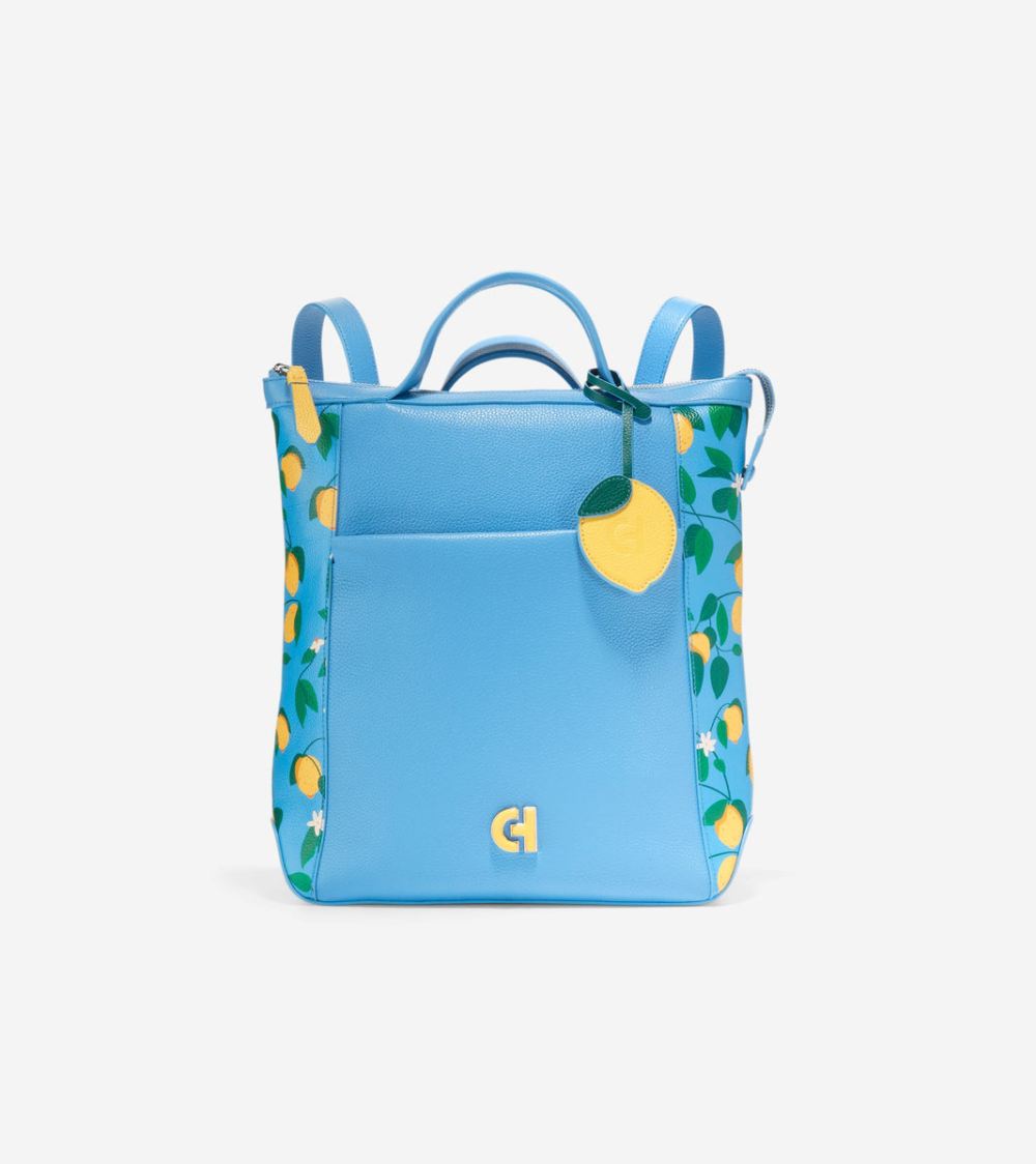 Cole Haan Grand Ambition Small Convertible Luxe Backpack - Lemon Print | Canada Outlet