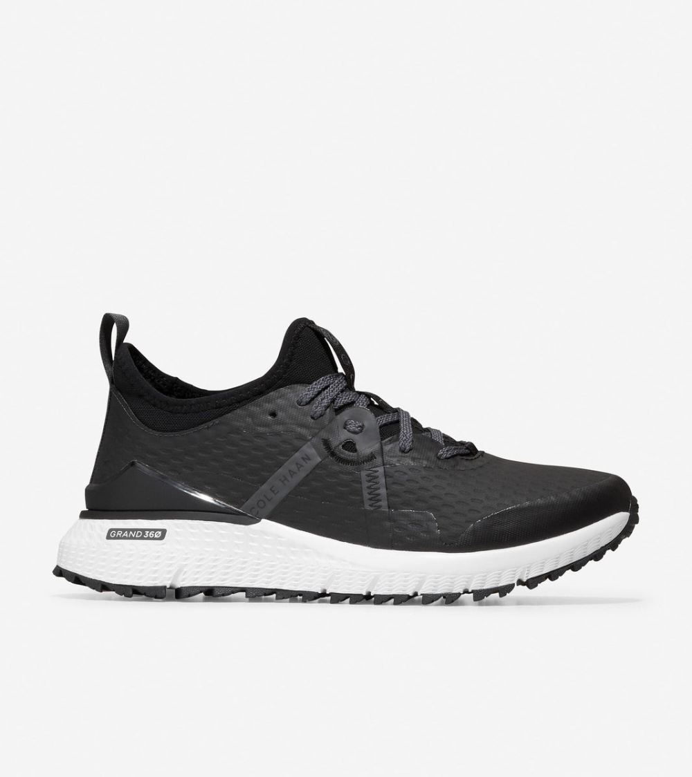 Cole Haan Men's ZEROGRAND Overtake Golf Shoe - Black-Grey Pinstripe | Canada Outlet