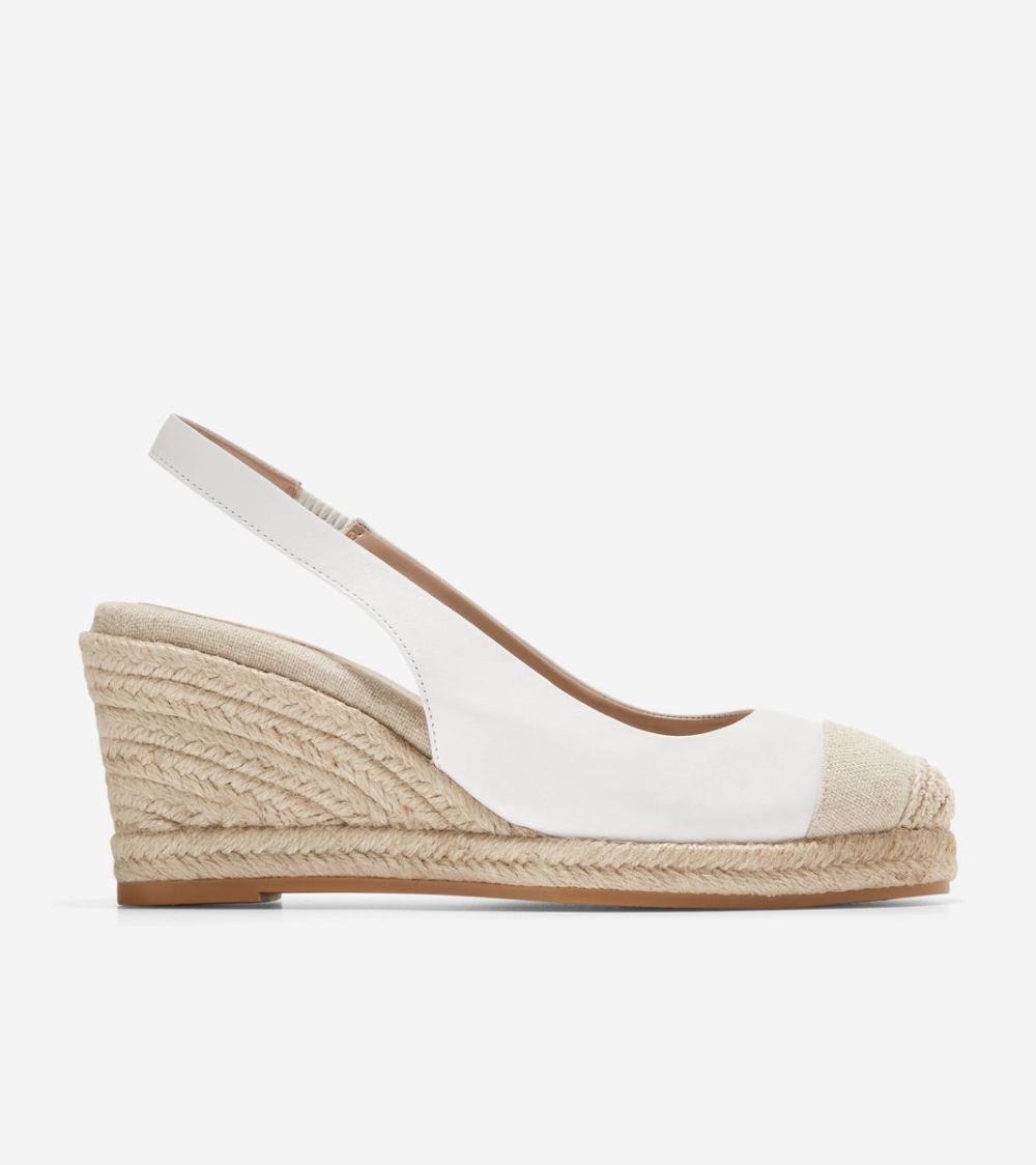 Cole Haan Women's Cloudfeel Espadrille Wedge Slingback - White Natural | Canada Outlet