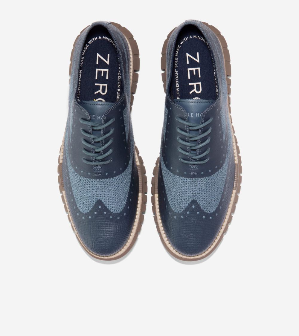 Cole Haan Men's ZEROGRAND Remastered Embrostitch Wingtip Oxfords - Stormy Weather-Irish Coffee | Canada Outlet