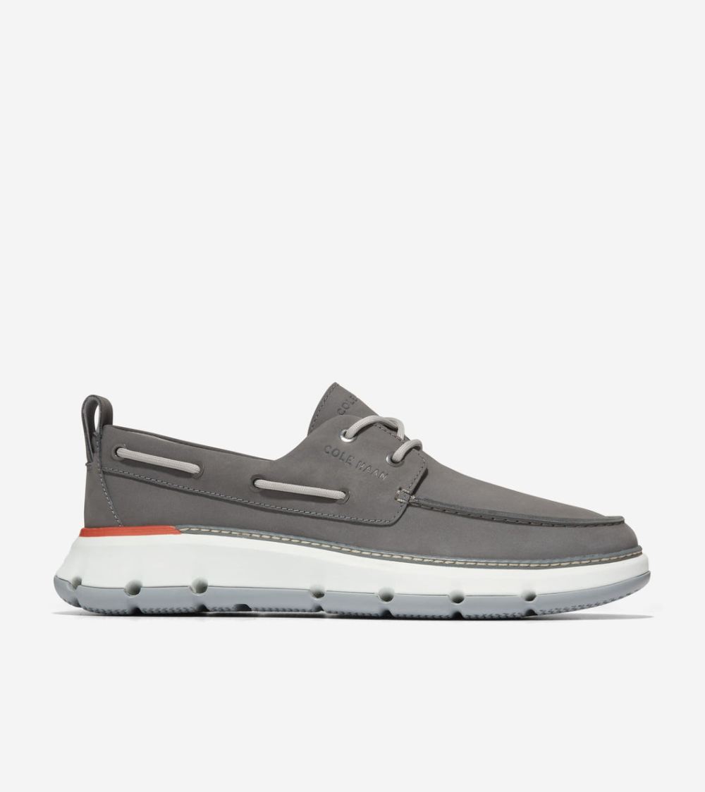 Cole Haan Men's 4.ZEROGRAND Regatta Boat Shoe - Stormy Weather-Sleet-Optic White | Canada Outlet