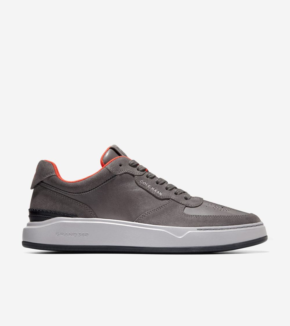 Cole Haan Men's GrandPro Crossover Sneakers - Pavement-Citrus Red-Dapple Gray | Canada Outlet