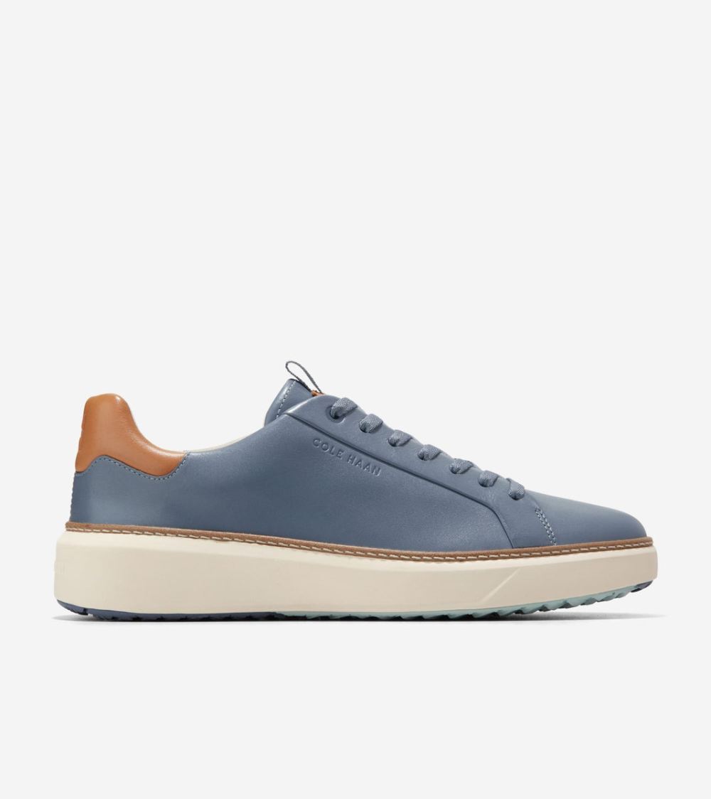 Cole Haan Men's GrandPro Topspin Golf Shoes - Folkstone Gray-Natural Tan-Ivory | Canada Outlet