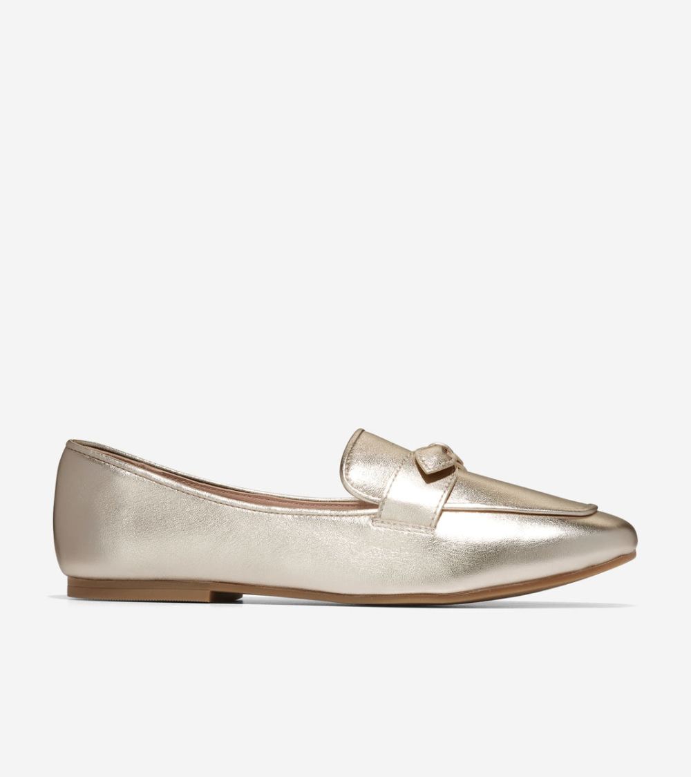 Cole Haan Women's York Bow Loafer - Gold | Canada Outlet