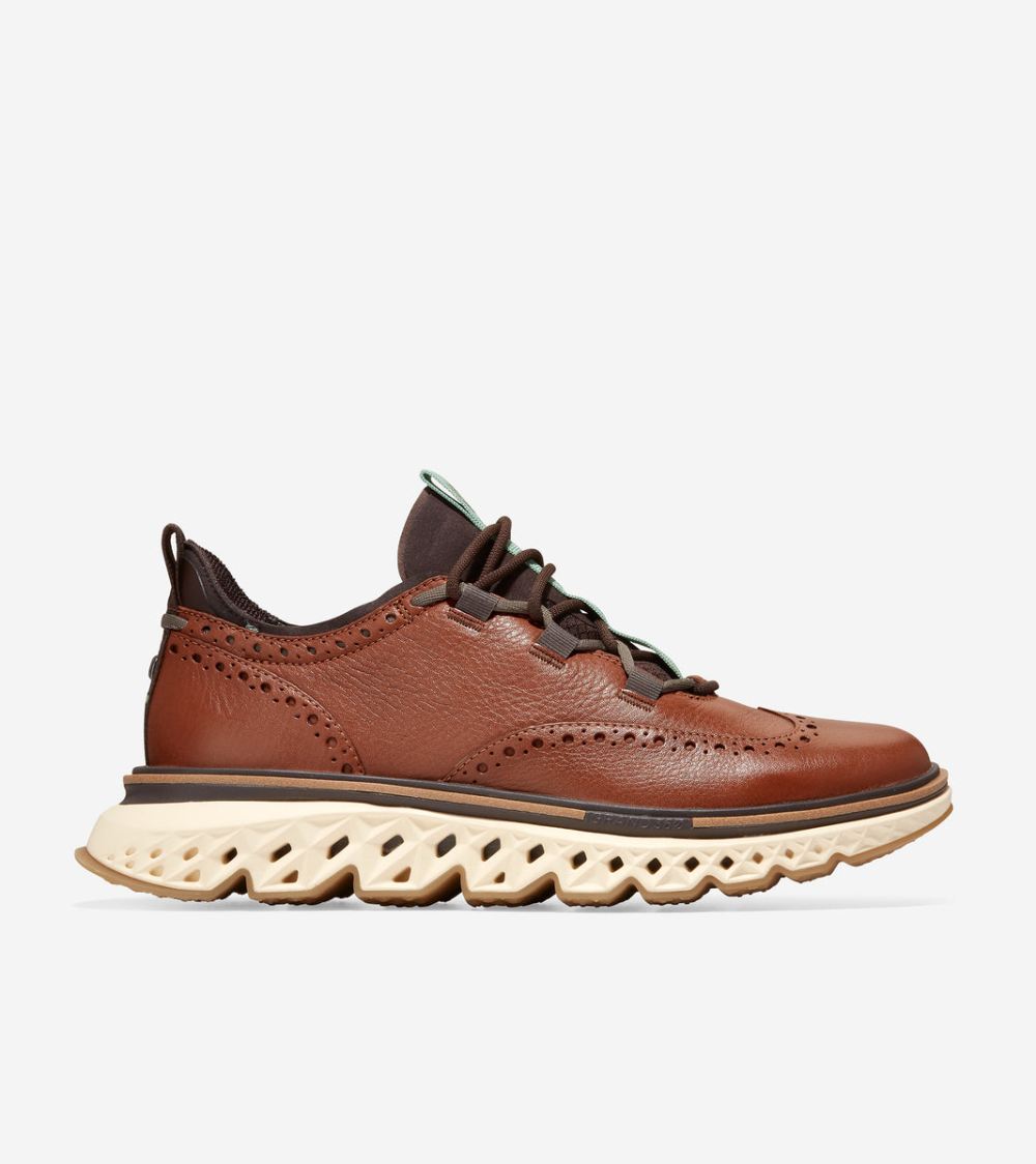 Cole Haan Men's 5.ZEROGRAND Wingtip Oxford - Dark Sequoia-Dark Pavement | Canada Outlet
