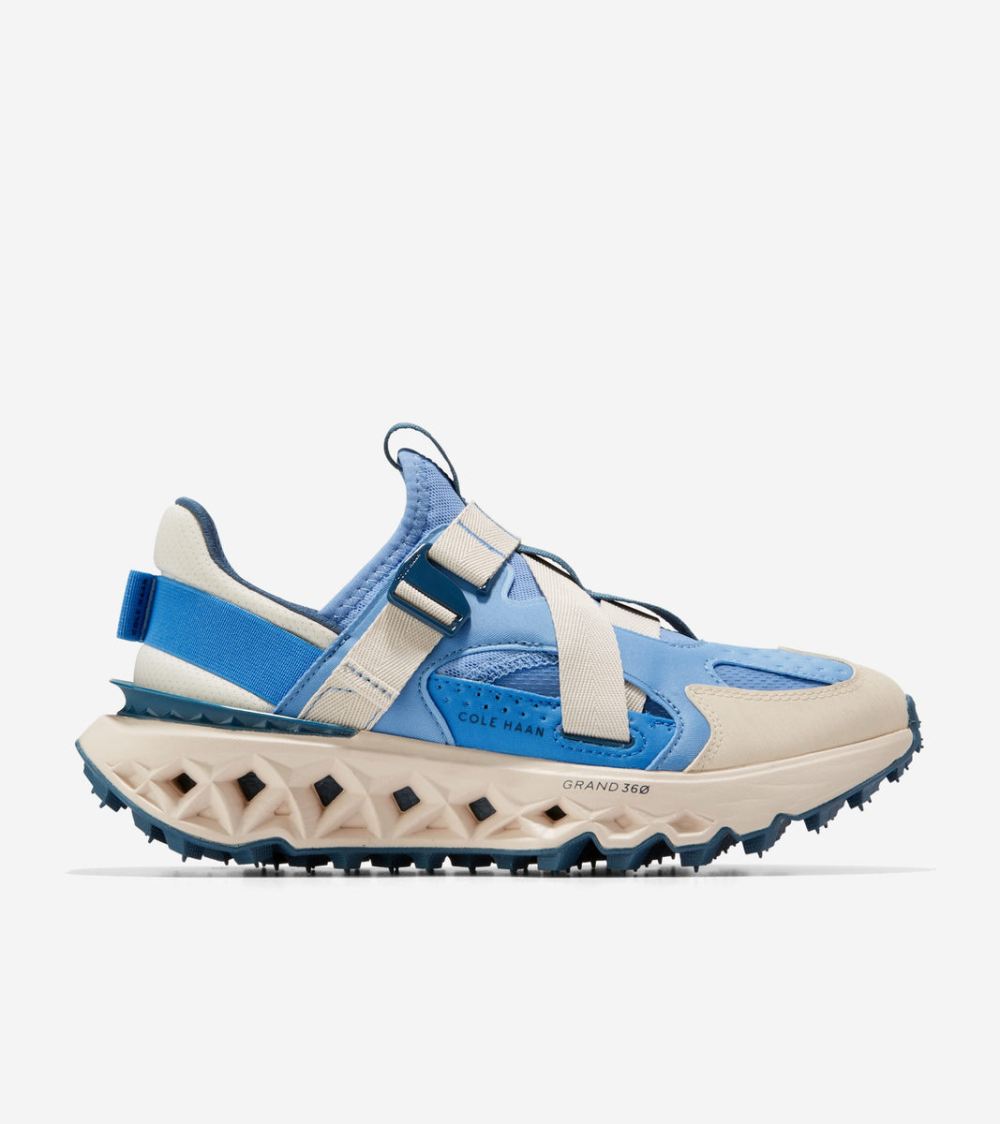 Cole Haan Women's 5.ZEROGRAND Monk Strap Running Shoe - White Gray-Vista Blue-Blue Wing-Marina | Canada Outlet