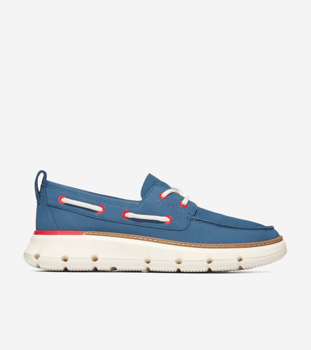 Cole Haan Women's 4.ZEROGRAND Regatta Boat Shoe - Ensign Blue-Fiery Red-Ivory | Canada Outlet