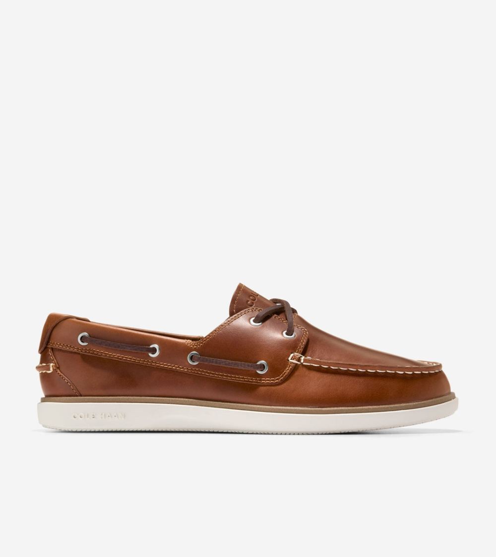 Cole Haan Men's GrandPro Windward Boat Shoes - British Tan-Madeira-Ivory | Canada Outlet