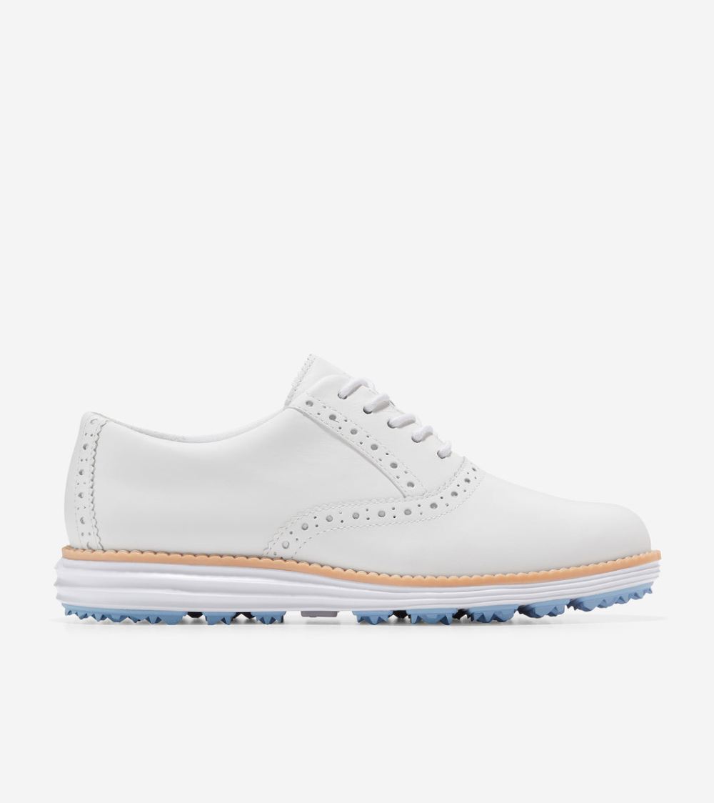 Cole Haan Women's OriginalGrand Shortwing Golf Shoe - Optic White-Blue Bell | Canada Outlet