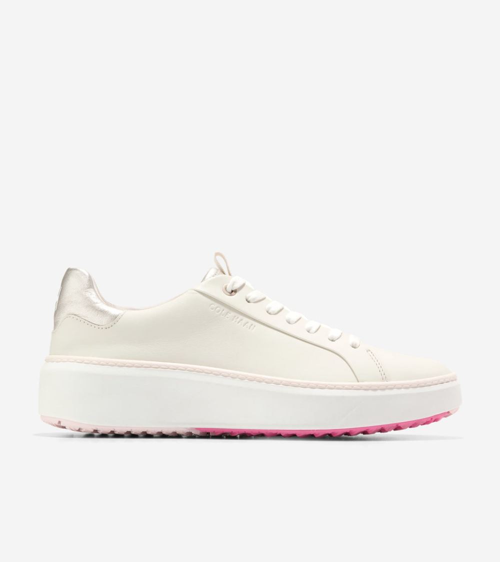 Cole Haan Women's GrandPro Topspin Golf Shoes - Silver Birch-Optic White | Canada Outlet