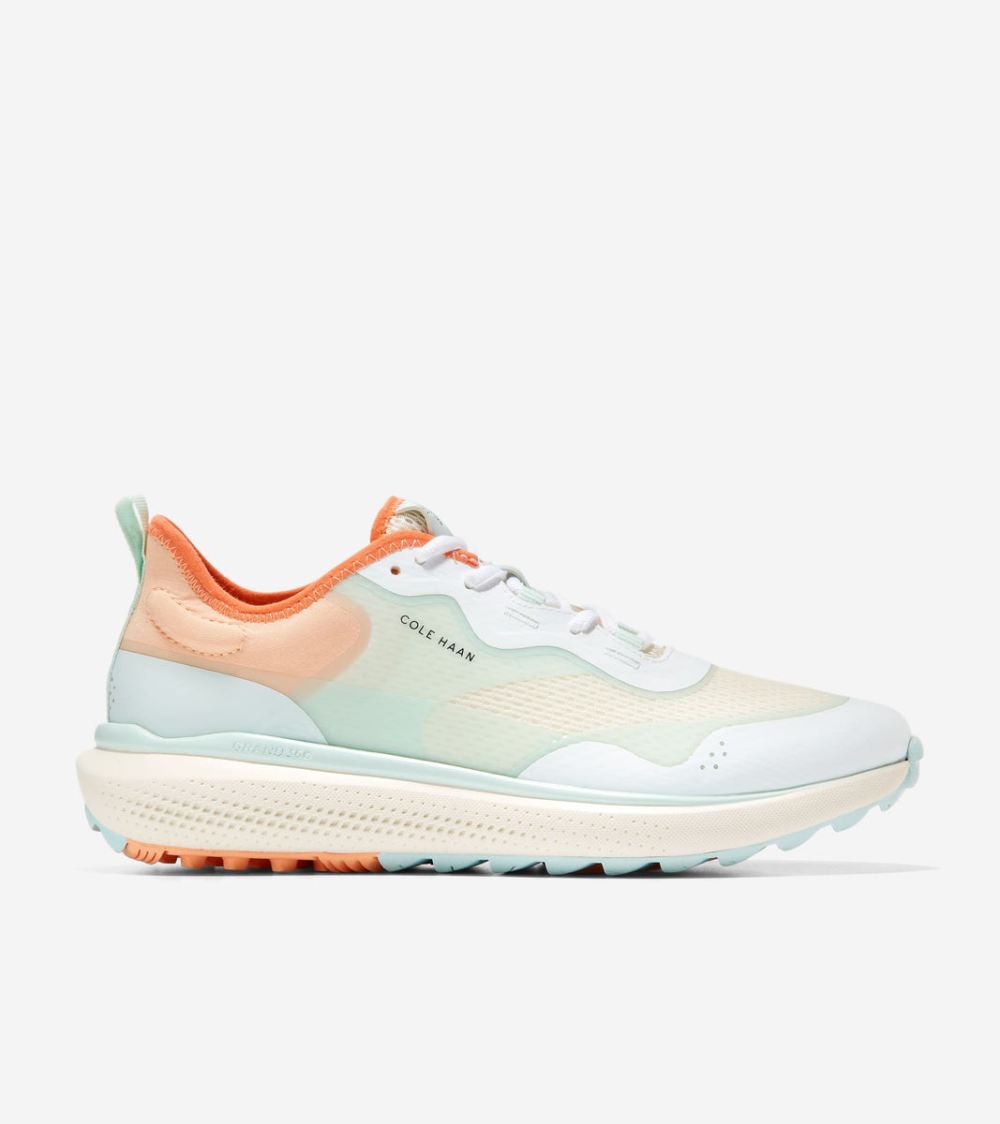 Cole Haan Women's ZEROGRAND Fairway Golf Shoe - Ivory-Optic White-Blue Glass-Peach | Canada Outlet